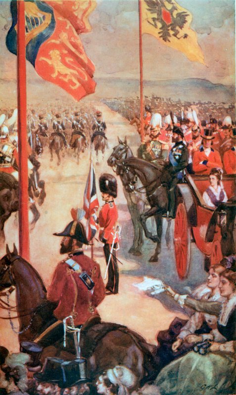 Uma revisão em Aldershot, maio de 1874 de English School