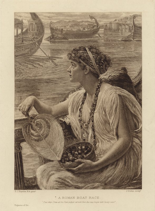Uma corrida de barco romana de English School