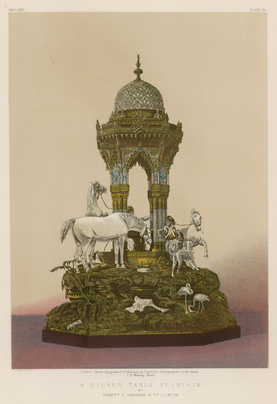 Uma fonte de mesa prateada por Srs. S Garrard e Co, Londres de English School