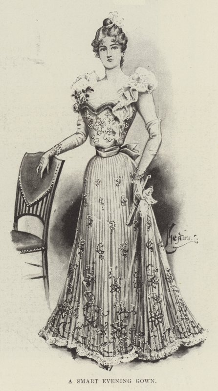 Um vestido de noite inteligente (litho) de English School