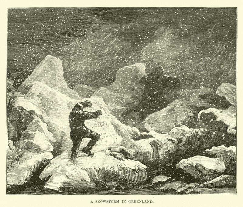 Uma tempestade de neve na Groenlândia de English School