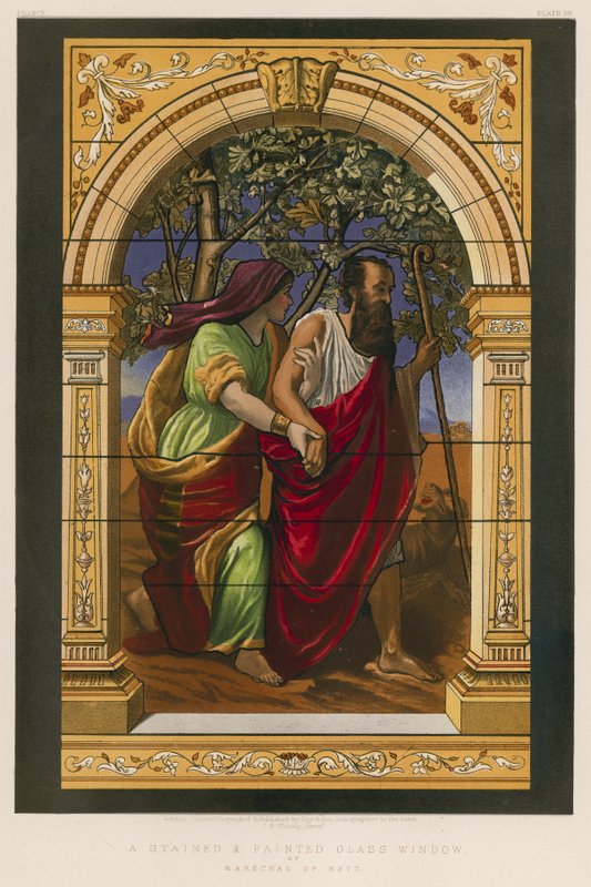 Uma janela de vidro manchada e pintada por Marechal de Metz de English School
