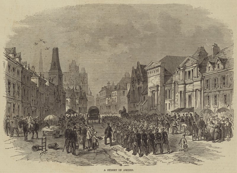 Uma rua em Amiens (gravura) de English School