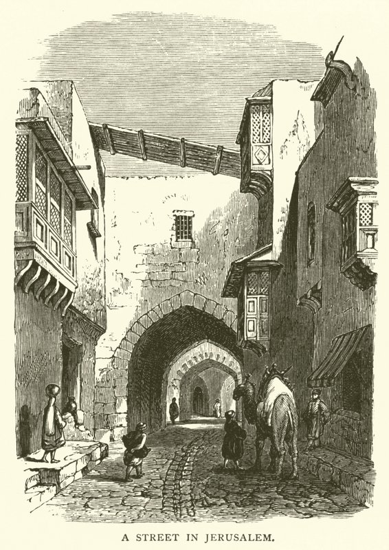 Uma rua em Jerusalém (gravura) de English School