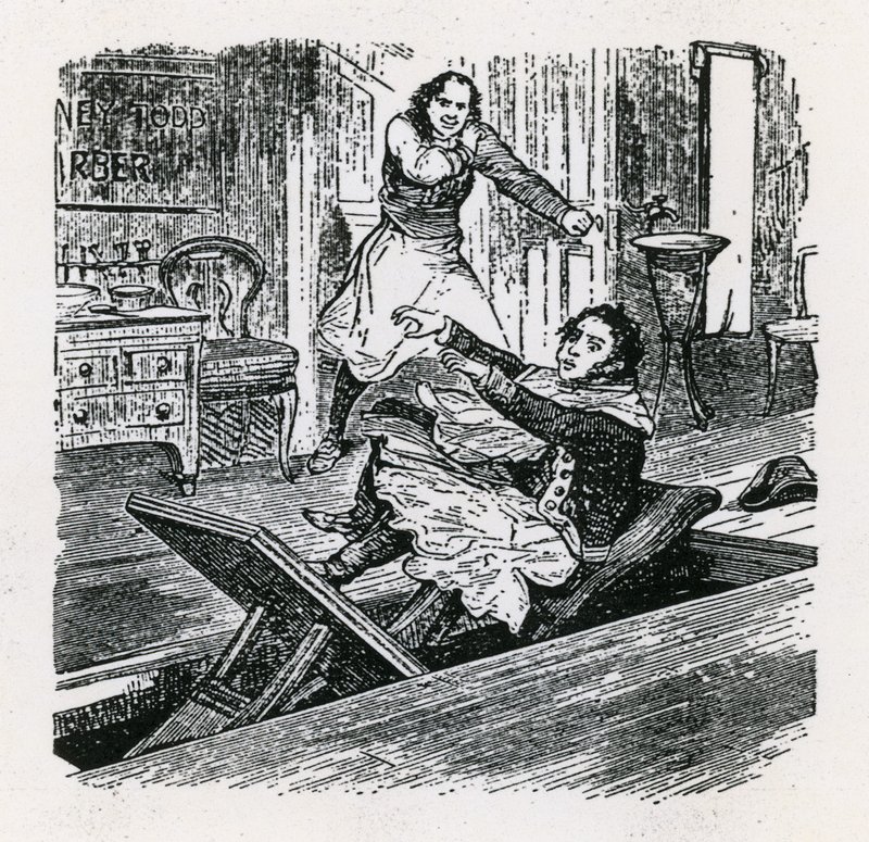 Uma corda de pérolas ou o amigo da rua da frota (1847), Britannia, Hoxton. Sweeney Todd de English School