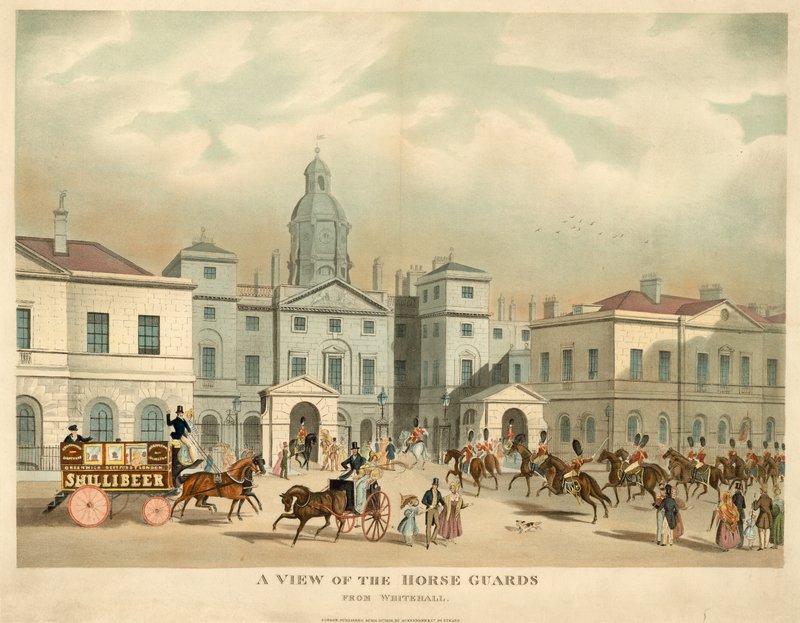 Uma visão dos guardas de cavalo, de Whitehall de English School
