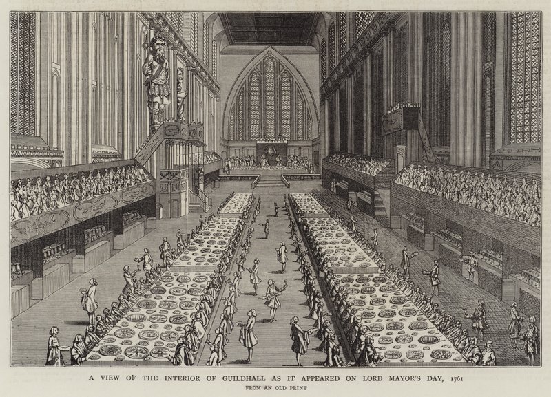 Uma Vista do Interior de Guildhall como apareceu no Dia do Senhor Prefeito de English School