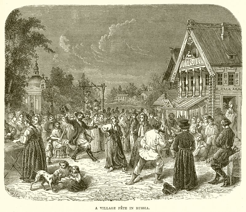 Uma festa na aldeia na Rússia de English School