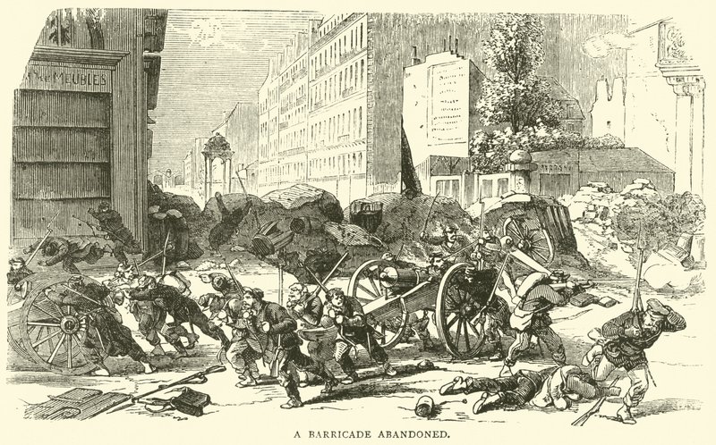 Uma barricada abandonada, abril de 1871 de English School