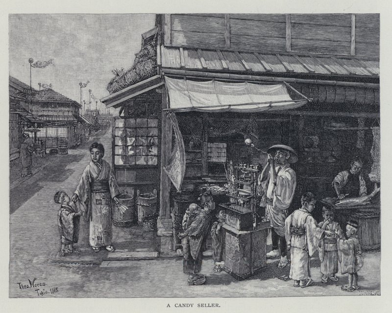 Um vendedor de doces (litho) de English School
