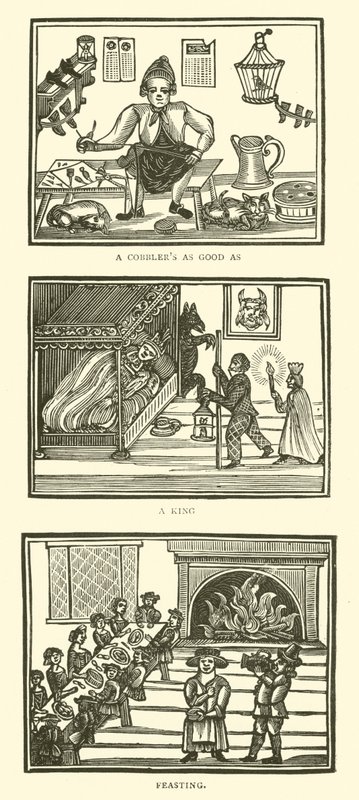 Um sapateiro tão bom como um banquete de rei (xilogravura) de English School