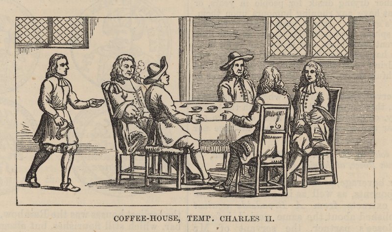 Um café na época de Charles II de English School