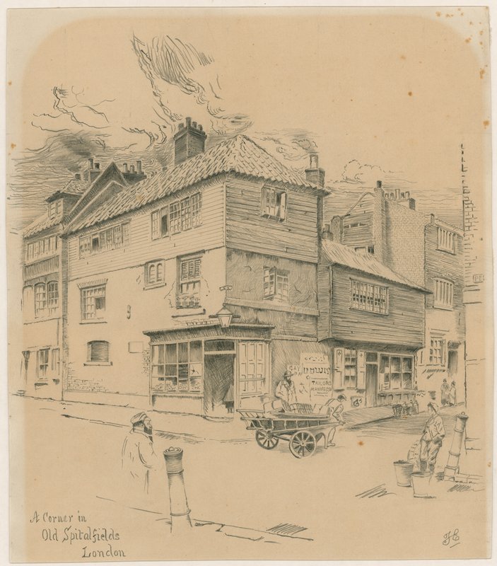 Um canto em Old Spitalfields, Londres de English School