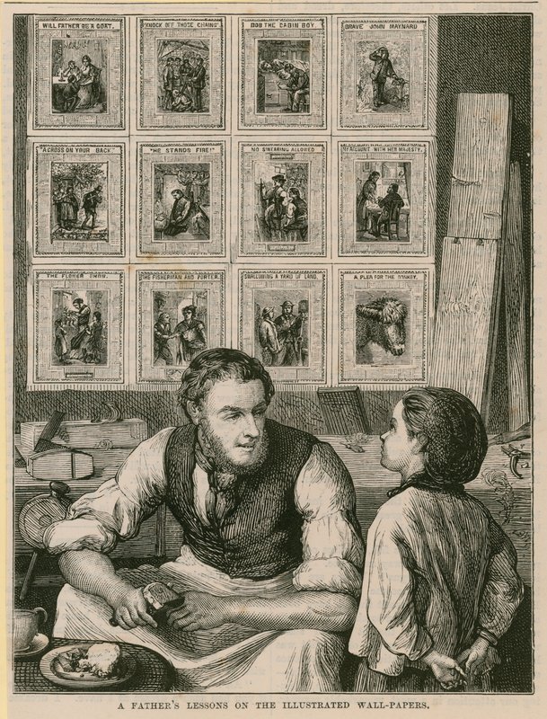 Aulas de pai nos papéis de parede ilustrados de English School