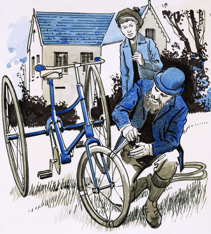 Uma mangueira de jardim fornecido John Dunlop com um passeio de bicicleta suave de English School
