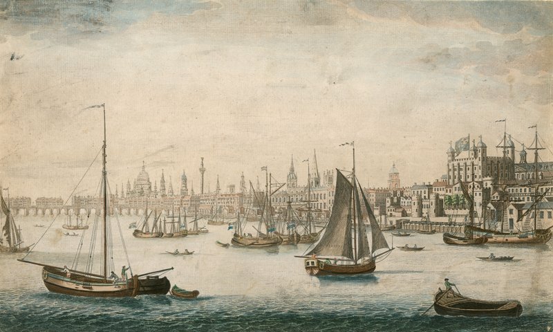 Uma visão geral de embarcações à vela nas águas do rio Tamisa de English School