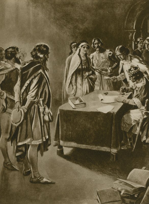 Uma carta real dos reis para escavar o carvão (gravure) de English School