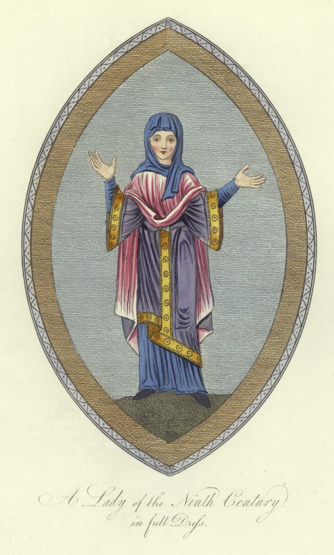 Uma senhora do século 9 em pleno vestido de English School