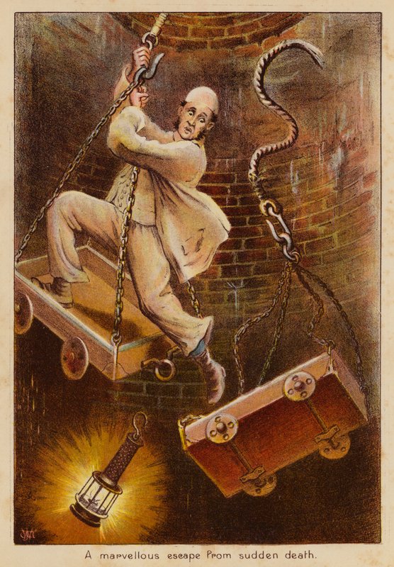 Uma maravilhosa fuga à morte súbita (litografia a cores) de English School