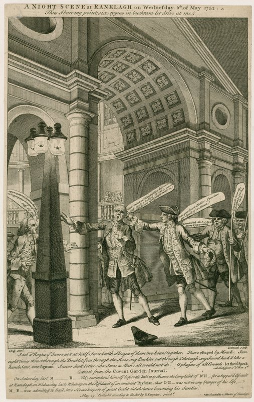 Uma cena noturna em Ranelagh, Londres, em 6 de maio de 1752 de English School