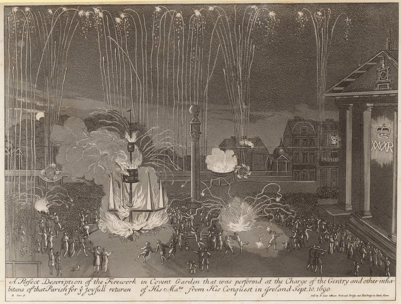 Uma descrição perfeita dos fogos de artifício em Covent Garden de English School