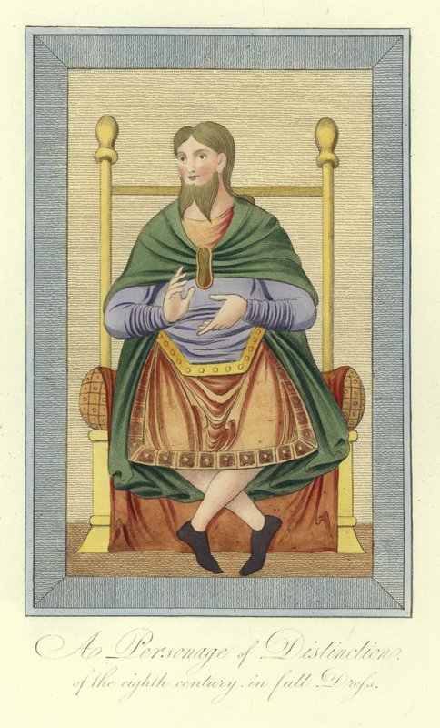 Uma personagem de distinção do século VIII em plena vestimenta de English School