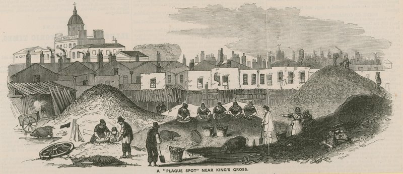 Um ponto de peste perto de Kings Cross, Londres de English School