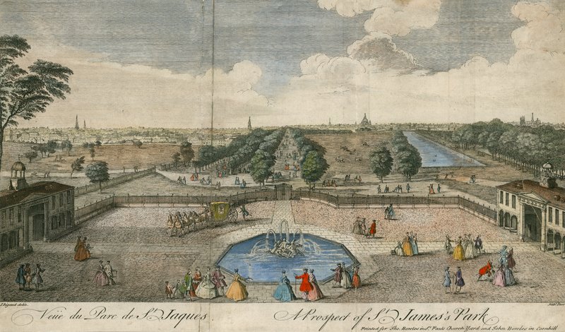 Uma perspectiva de St Jamess Park, Londres de English School