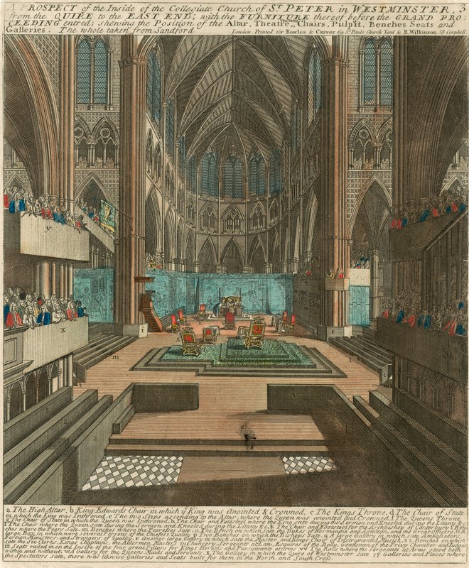 Uma perspectiva do interior da Igreja Colegiada de São Pedro em Westminster (Abadia de Westminster) de English School