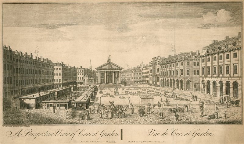 Uma perspectiva de Covent Garden, Londres de English School