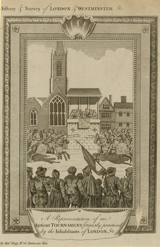 Uma representação de um torneio Antient anteriormente praticado pelos habitantes de Londres de English School