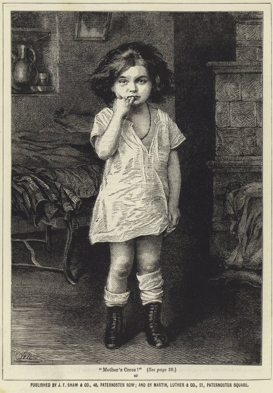 Uma criança pequena parecendo chateada de English School