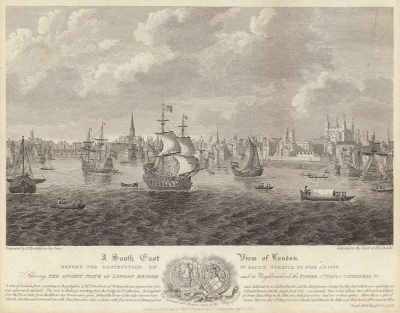 Vista sudeste de Londres (gravura) de English School