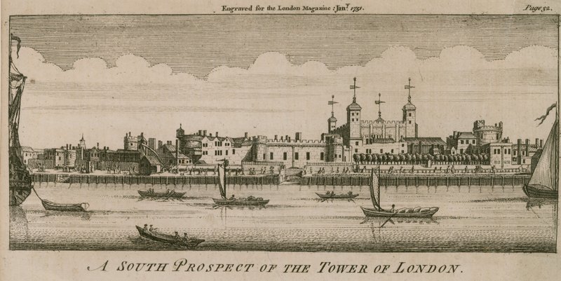 Uma perspectiva sul da Torre de Londres de English School