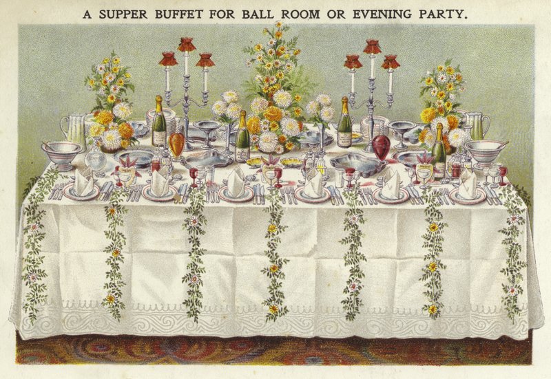Buffet de jantar para salão de festas ou festa noturna de English School