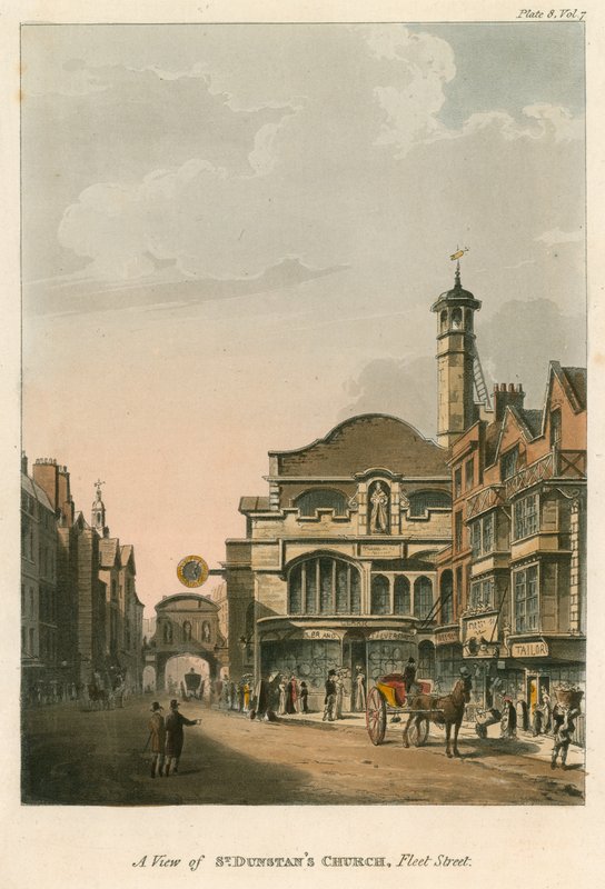 Vista, st, Dunstans, igreja, frota, rua, londres de English School