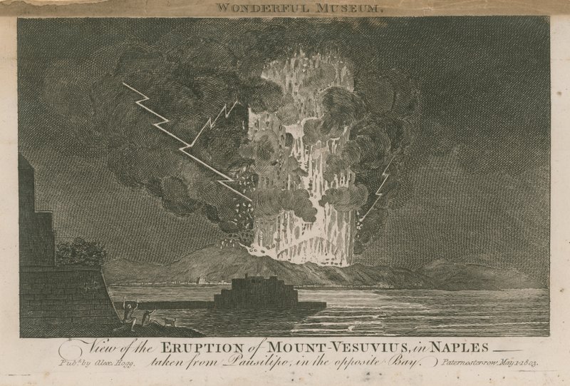 Uma visão da erupção do Monte Vesúvio de English School