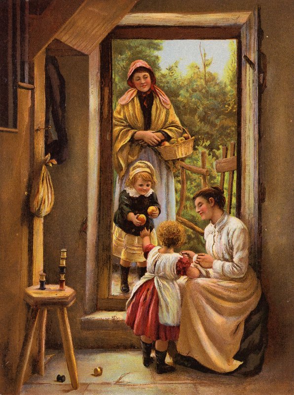 Uma visita de boas-vindas (chromolitho) de English School