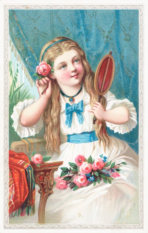 Um, menina jovem, com, um, flor, em, dela, cabelo de English School