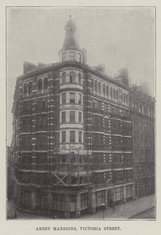 Abbey Mansions, Victoria Street (gravura) de English School