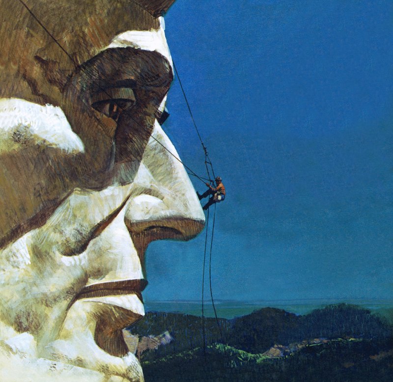 Nariz de Abraham Lincoln no Memorial Nacional do Monte Rushmore de English School