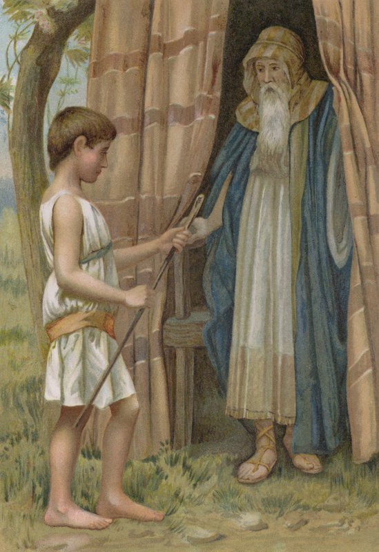 Abraão e Isaac (cromolitografia) de English School