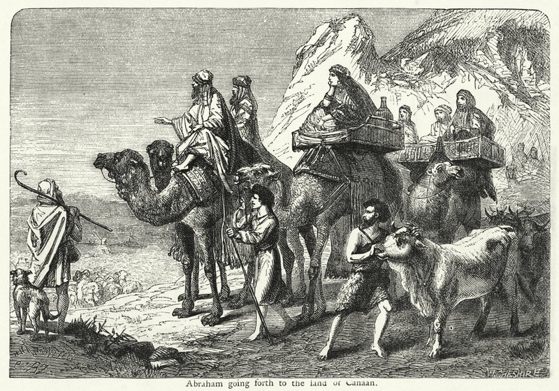 Abraão indo para a terra de Canaã (gravura) de English School