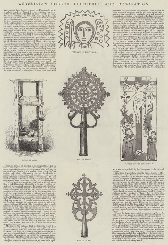 Móveis e Decoração da Igreja Abissínia (gravura) de English School