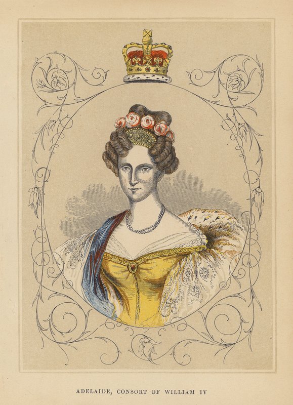Adelaide, consorte de Guilherme IV (gravura a cores) de English School