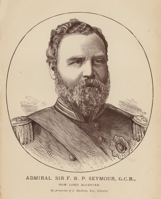Almirante Sir F B P Seymour, GCB, atual Lord Alcester (gravura) de English School