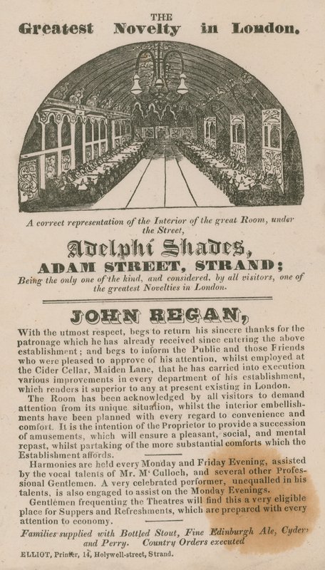 Anúncio para Adelphi Shades, Adam Street, Strand de English School