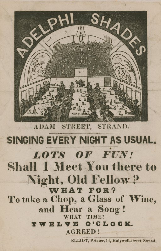 Anúncio para Adelphi Shades, Adam Street, Strand de English School