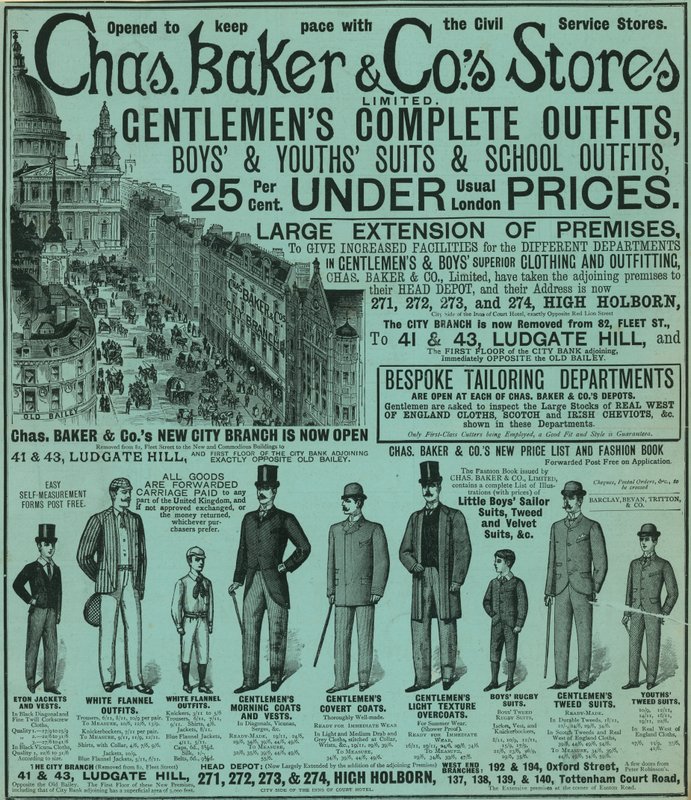 Anúncios de Chas Baker & Cos Stores de English School