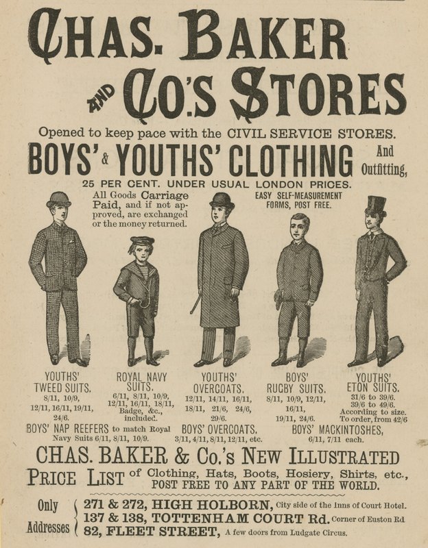 Anúncios de Chas Baker & Cos Stores de English School
